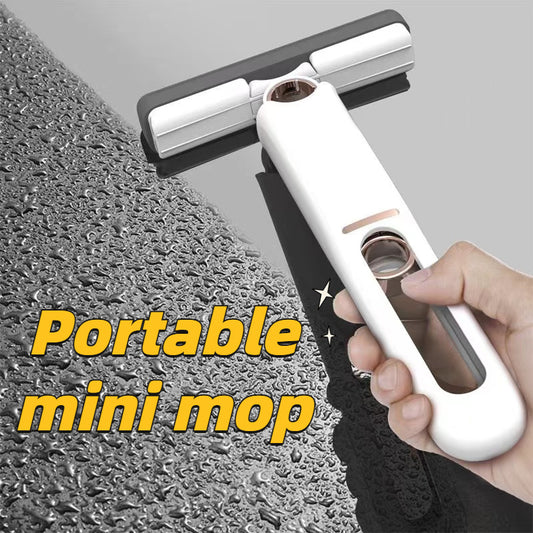Portable Self-Squeezing Mini Mop – Effortless, Compact & Multi-Purpose Cleaning