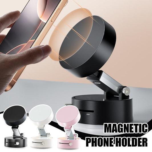 Foldable Magnetic Vacuum Car Phone Holder – Hands-Free Navigation for Smartphones