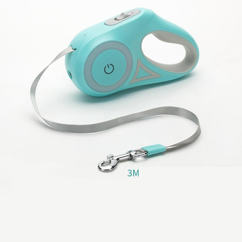 Retractable Dog Leash with Collar – Automatic Spotlight Pet Traction Rope