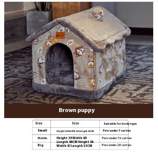 Foldable Dog House & Cat Bed – Cozy Winter Pet Nest
