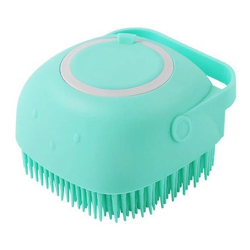 Silicone Dog Bath & Massage Brush – 2-in-1 Pet Grooming & Shampoo Dispenser