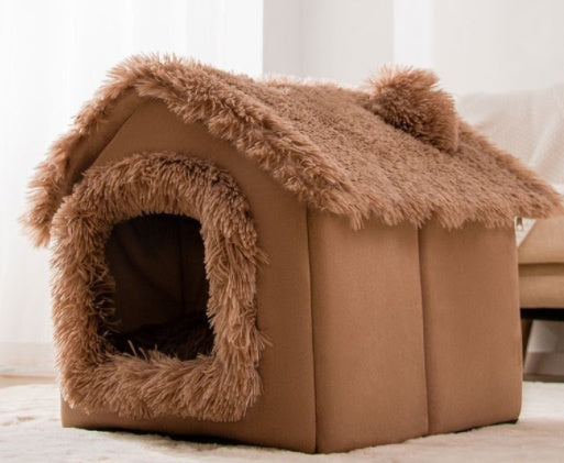 Foldable Dog House & Cat Bed – Cozy Winter Pet Nest
