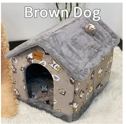 Foldable Dog House & Cat Bed – Cozy Winter Pet Nest