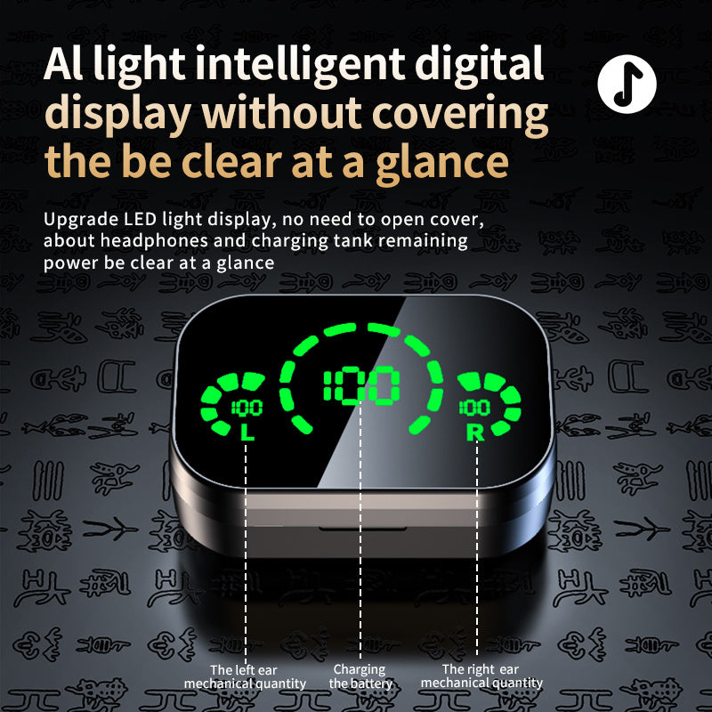 YD03 TWS Wireless Earbuds with LED Display & Breathing Light