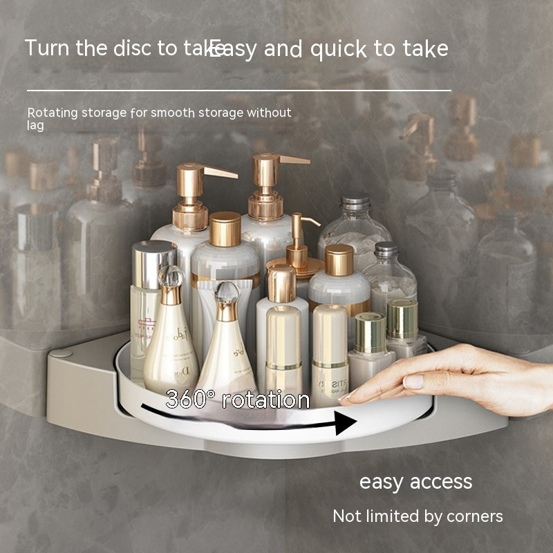 Rotating Bathroom Triangle Storage Rack – Convenient Wall-mounted Solution