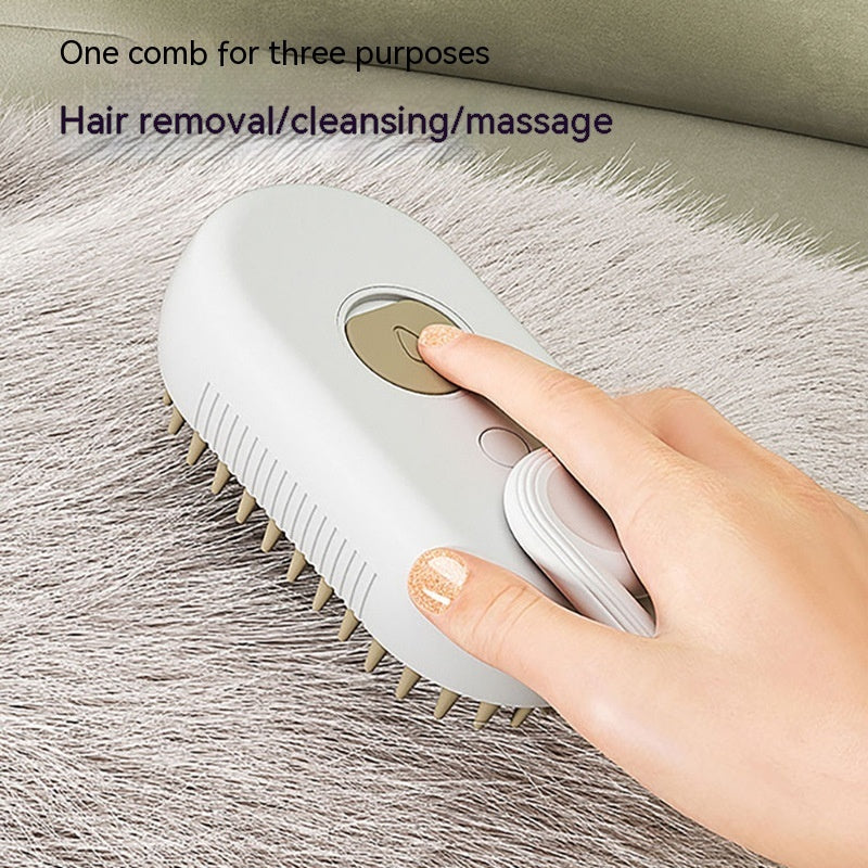 3-in-1 Electric Steam Pet Grooming Brush – Gentle, Effective, and Mess-Free