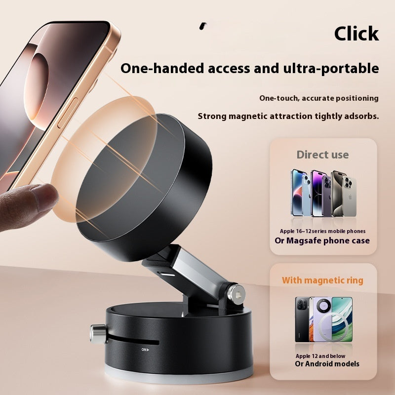 Foldable Magnetic Vacuum Car Phone Holder – Hands-Free Navigation for Smartphones