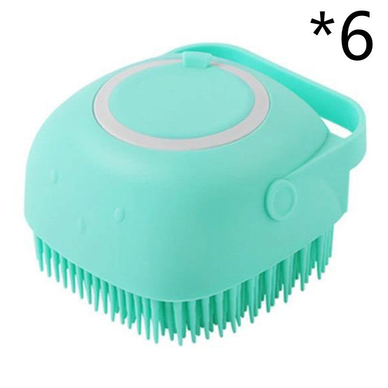 Silicone Dog Bath & Massage Brush – 2-in-1 Pet Grooming & Shampoo Dispenser