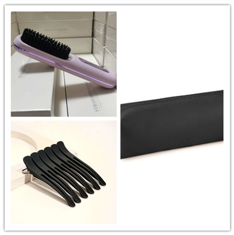 2-in-1 Wireless Hair Straightener Brush – Fast Heating, Portable, USB Charging for Effortless Styling