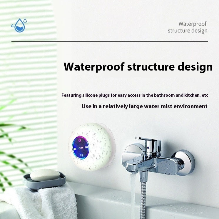 Large Suction Cup Waterproof Bluetooth Audio with Light