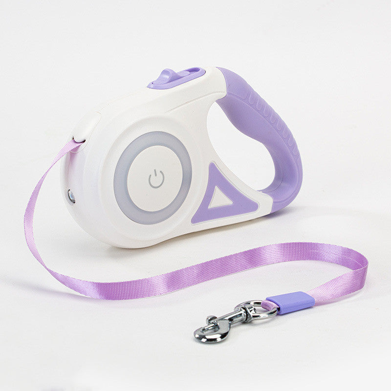 Retractable Dog Leash with Collar – Automatic Spotlight Pet Traction Rope