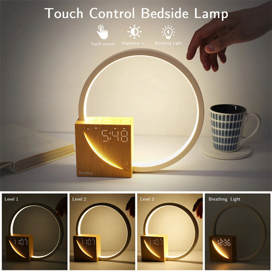 Bedside Lamp Touch Table Lamp with Natural Sounds & Alarm Clock