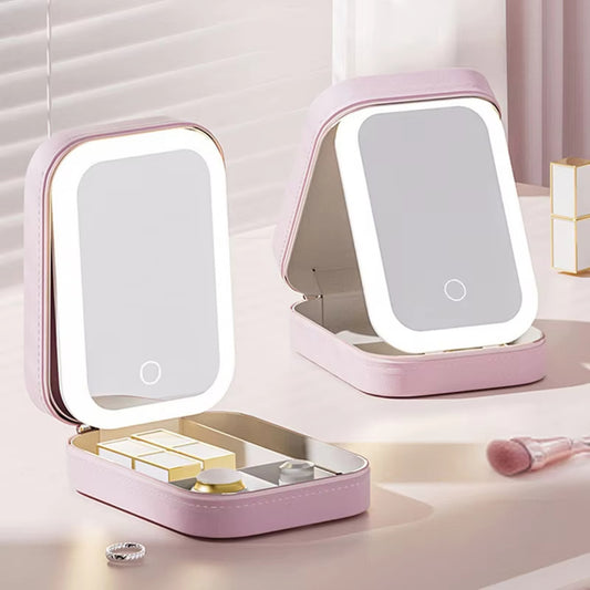 LED Makeup Bag with Mirror – Portable & Stylish Cosmetic Storage