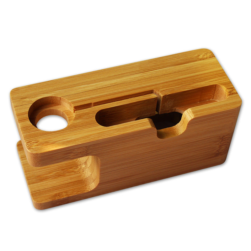 Bamboo Watch & Smartphone Stand – Stylish & Functional Organizer