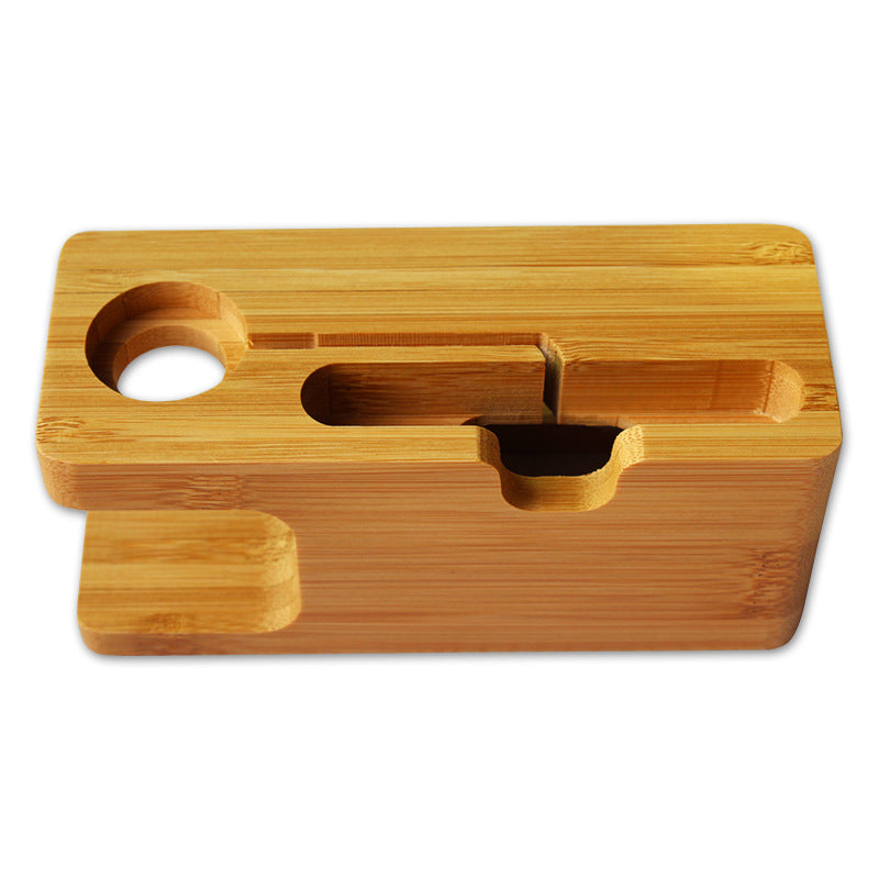 Bamboo Watch & Smartphone Stand – Stylish & Functional Organizer