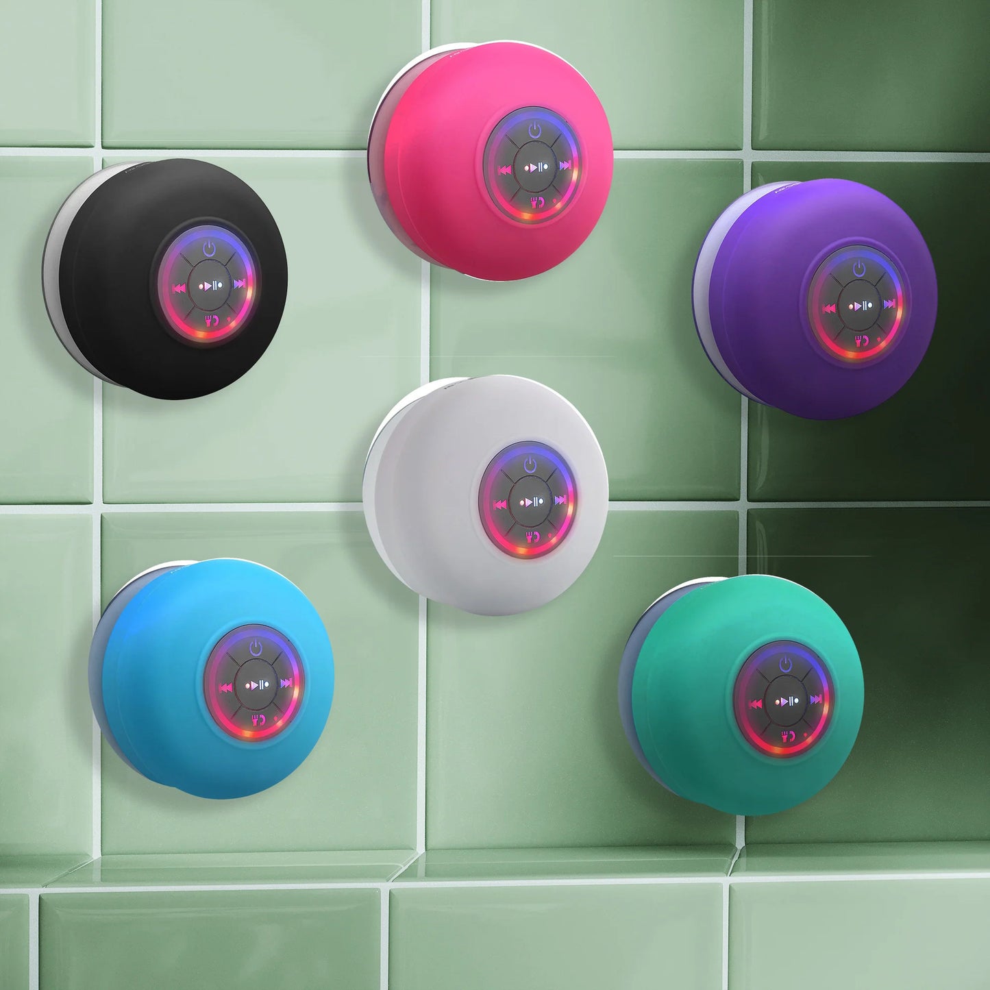 Large Suction Cup Waterproof Bluetooth Audio with Light