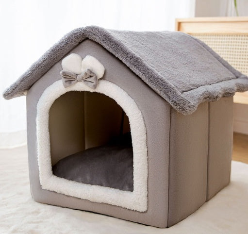 Foldable Dog House & Cat Bed – Cozy Winter Pet Nest